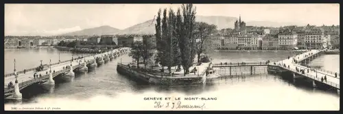 Klapp-AK Genève, Panorama et le Mont-Blanc