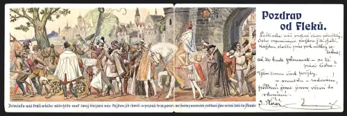 Klapp-AK Praha, Restaurant u Fleku am Wenzelsplatz, Wandbild