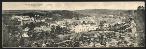 Klapp-AK Longuyon, Pranoama des Ortes mit Umgebung