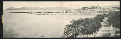 Klapp-AK Cannes, La Plage & Montages de l`Esterel