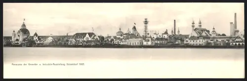 Klapp-AK Düsseldorf, Panorama der Gewerbe- u. Industrieausstellung 1902