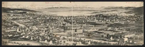 Klapp-AK Zürich, Panorama von der Waid aus