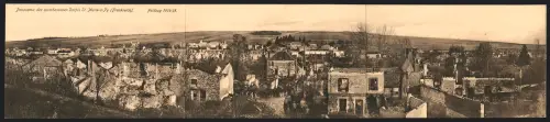 Klapp-AK St. Marie-a-Py, Ortsansicht des zerschossenen Ortes, Feldzug 1914-15