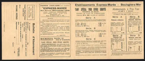 Klapp-AK Boulogne-sur-Mer /Pas-de-Calais, Express-Marée Saison 1938-1939, Rue Pasteur