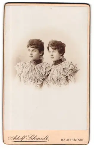 Fotografie Adolf Schmidt, Halberstadt, Spiegelstr. 16, Zwei Damen im Porträt