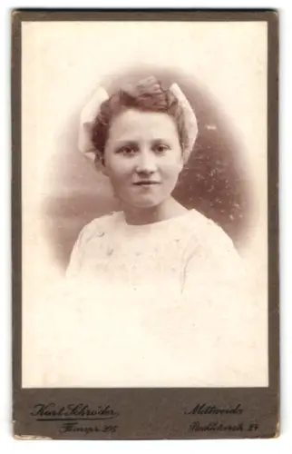 Fotografie Kurt Schröder, Mittweida, Rochlitzerstrasse 24, Porträt einer jungen Frau