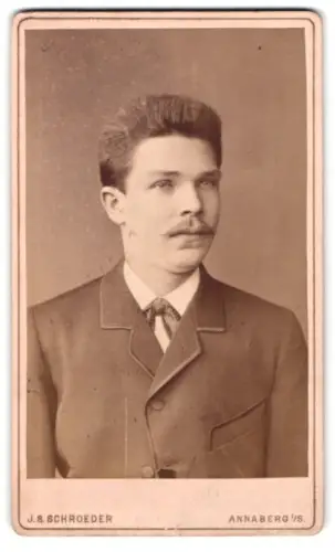 Fotografie J. S. Schroeder, Annaberg i. S., Porträt eines jungen Mannes
