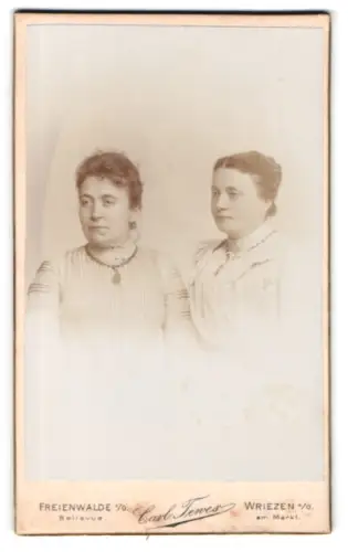 Fotografie Carl Tewes, Freienwalde a. O., Bellevue, Zwei Frauen im Porträt