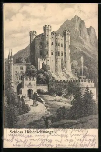AK Hohenschwangau, Blick auf das Schloss