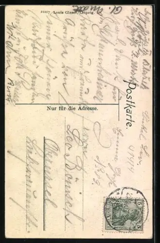 AK Burg Rheinstein, Ansicht mit Rhein