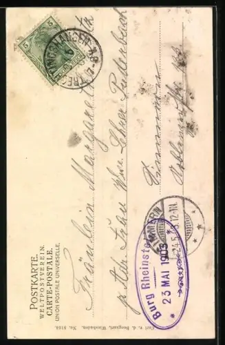 AK Burg Rheinstein, Gesamtansicht