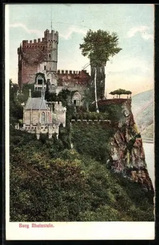 AK Burg Rheinstein, Gesamtansicht