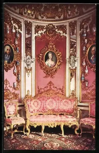 AK Inneres des Schlosses von Ludwig II., reich verzierte Wände