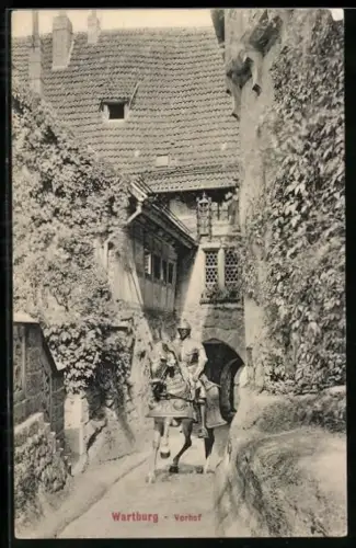 AK Wartburg, Vorhof mit Ritter