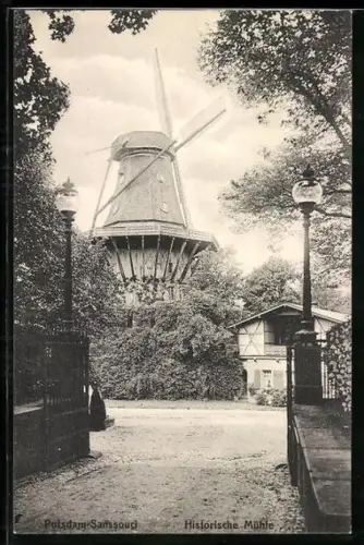 AK Potsdam, Historische Mühle am Schloss Sanssouci