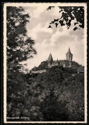 AK Schloss Wernigerode, Ansicht mit Umgebung