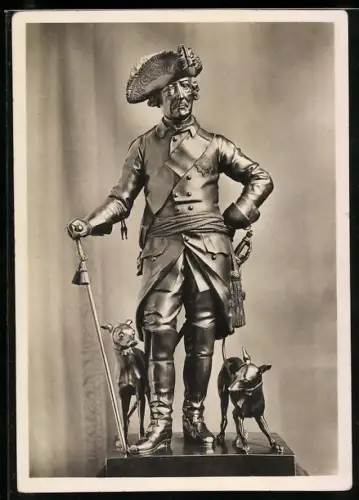 Foto-AK Deutscher Kunstverlag, Nr. 1: Potsdam, Schloss Sanssouci, Kleinbronze Friedrich der Grosse