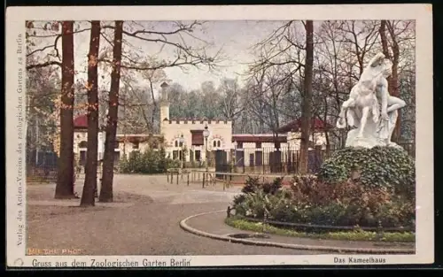Künstler-AK Berlin, Zoologischer Garten, Das Kamelhaus