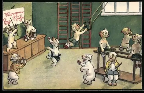 AK Bonzo trainiert in der Turnhalle