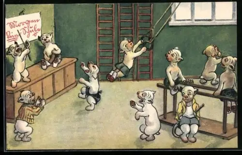 AK Bonzo beim Turnen in der Schule