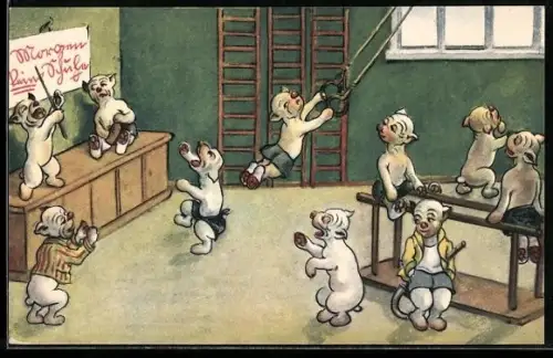 AK Bonzo beim Turnen in der Schule
