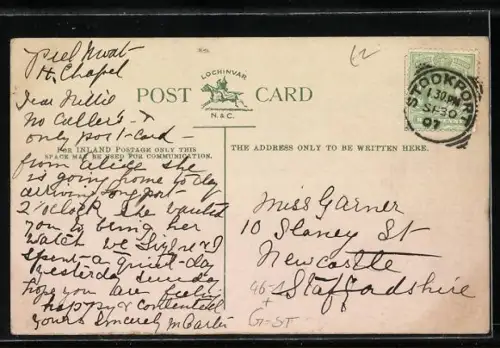 AK Cheadle, Strassenpartie mit Strassenbahn