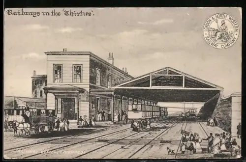 Künstler-AK Liverpool, Railways in the Thirties, Railway Office