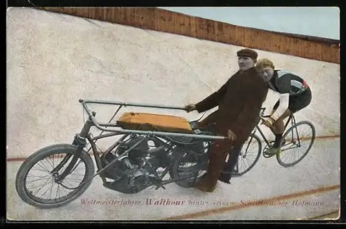 AK Steherrennen, Weltmeisterfahrer Walthour hinter seinem Schrittmacher Hofmann