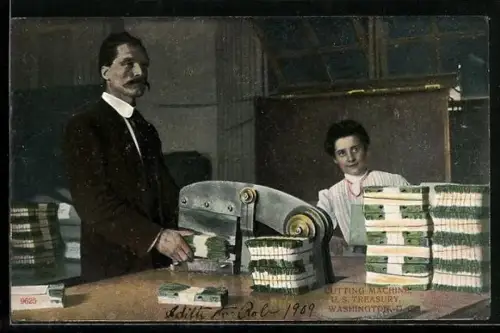 AK Washington D.C., Banknoten-Herstellung, Angestellte der US-Notenbank