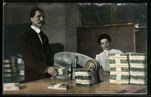 AK Washington D.C., Banknoten-Herstellung, Angestellte der US-Notenbank