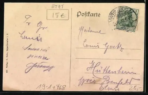 AK Rapporsweiler /Vogesen, Geldschein 100 Mark