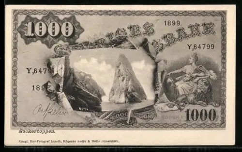 AK Sockertoppen, Panorama im Geldscheinpassepartout