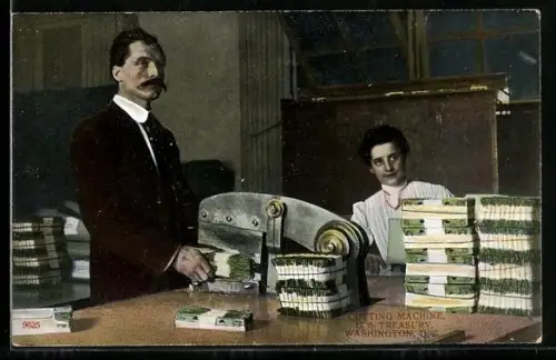 AK Washington D.C., Banknoten-Herstellung, Angestellte der US-Notenbank