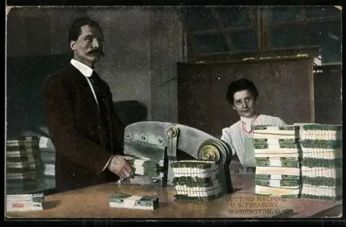 AK Washington D.C., Banknoten-Herstellung, Angestellte der US-Notenbank