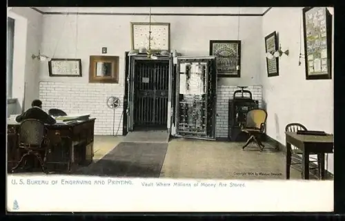 AK Washington D.C., U.S. Bureau of Engraving and Printing, Vault where millions of money are stored, Geld
