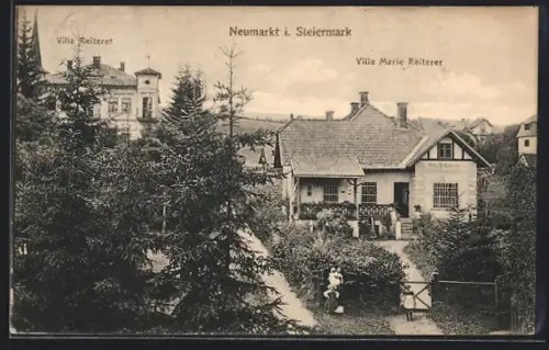 AK Neumarkt i. Steiermark, Hotel Villa Reiterer und Hotel Marie Reiterer
