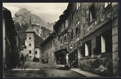 AK Eisenerz, Gasthof Kaffeehaus mit Pfaffenstein