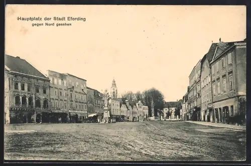 AK Eferding, Hauptplatz gegen Nord gesehen