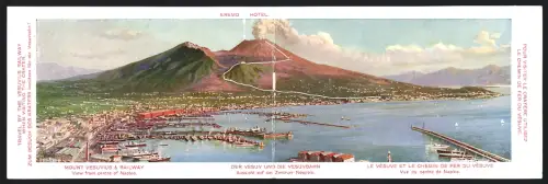 Klapp-AK Neapel, Panorama mit Hafen und Vulkan Vesuv