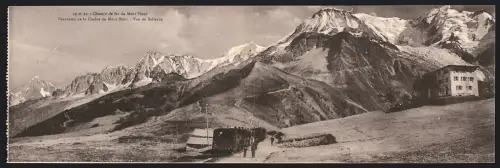 Klapp-AK Chamonix, Panorama de la Chaine du Mont Blanc, Chemin de fer, Vue de Bellevue