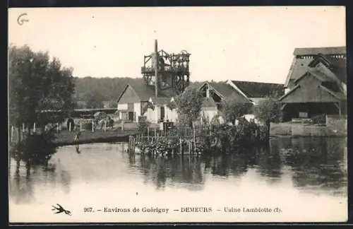 AK Guerigny, Usine Lambiotte et rivière adjacente