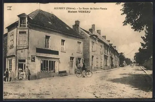 AK Alligny /Nièvre, La Route de Saint-Verain, Maison Veneau