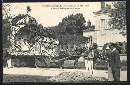 AK Fourchambault, Cavalcade du 27 Mai 1908, Char des Prévoyants de l`Avenir
