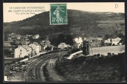 AK Saint-Sulpice-Laurière, Vue prise du Pont
