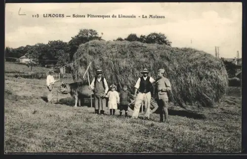 AK Limoges, Scènes Pittoresques du Limousin, La Moisson