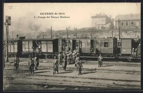 AK Limoges, Guerre de 1914, Passage des Troupes Hindoues