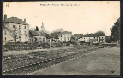 AK Nieul /Hte-Vienne, Quartier de la Gare
