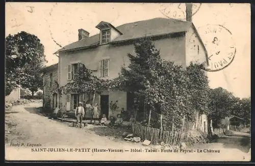 AK Saint-Julien-le-Petit /Haute-Vienne, Hôtel-Tabac, Route de Peyrat, Le Château