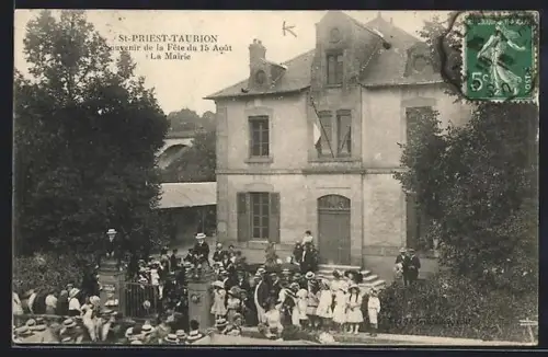 AK St-Priest-Taurion, Fête du 15 Août, La Mairie