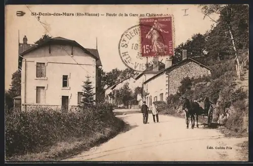 AK St-Denis-des-Murs /Hte-Vienne, Route de la Gare auchâtenet